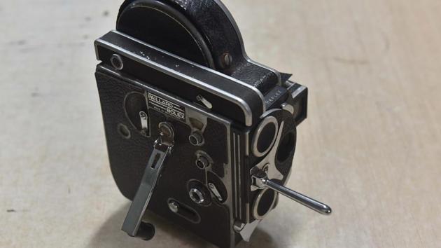 The H 16 Reflex, a black and white camera used by Indian police in the ‘80s. (Pratham Gokhale/HT Photo) 