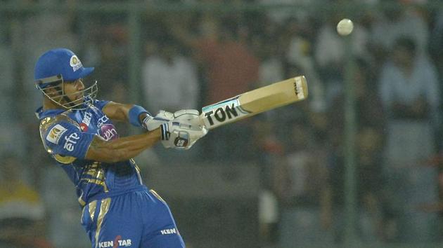 Mumbai Indians (MI) batsman Lendl Simmons hits a boundary during the 2017 Indian Premier League (IPL) match against Delhi Daredevils (DD) at Feroz Shah Kotla on Saturday (AFP) Mumbai Indians (MI) batsman Lendl Simmons hits a boundary during the 2017 Indian Premier League (IPL) match against Delhi Daredevils (DD) at Feroz Shah Kotla on Saturday (AFP)