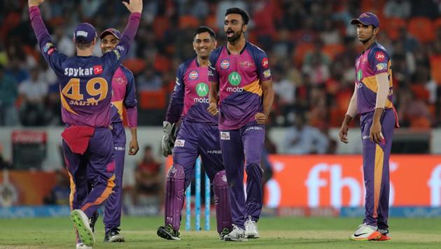 Jaydev Unadkat’s final over hat-trick handed Rising Pune Supergiant a thrilling 12-run win over Sunrisers Hyderabad in their IPL 2017 match.(BCCI)
