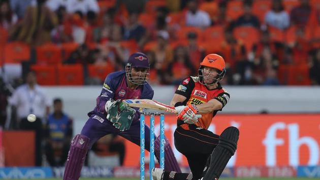 David Warner held firm with 40 but the asking rate mounted. (BCCI)