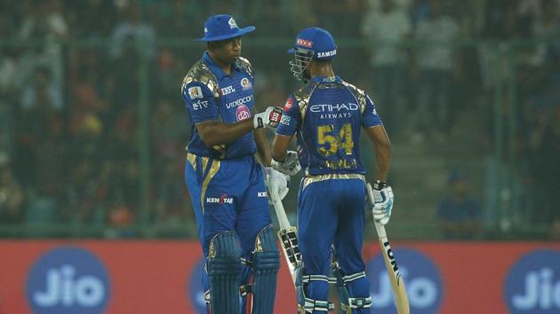 Kieron Pollard and Lendl Simmons guided Mumbai Indians to a comprehensive 146-run victory over Delhi Daredevils in IPL 2017 on Saturday night.(BCCI)