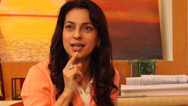 After Juhi Chawla lost her mother in Prague while she was shooting for Duplicate, the shoot was cancelled and the entire crew came back to India.(HT Photo)