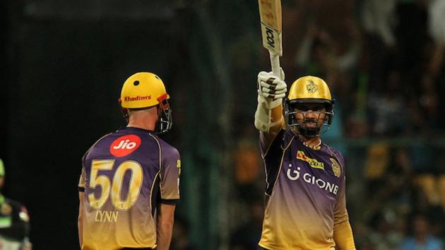 Sunil Narine blasted a fifty off 15 balls, the joint-fastest while Chris Lynn’s 21-ball fifty helped Kolkata Knight Riders thrash Royal Challengers Bangalore by six wickets. (BCCI)