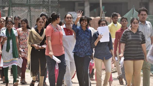 Students walk out of the exam centre after taking the 'National Eligibility Entrance Test' (NEET) exam, in Gurgaon. (Sanjeev Verma/HT PHOTO) Students walk out of the exam centre after taking the 'National Eligibility Entrance Test' (NEET) exam, in Gurgaon. (Sanjeev Verma/HT PHOTO)