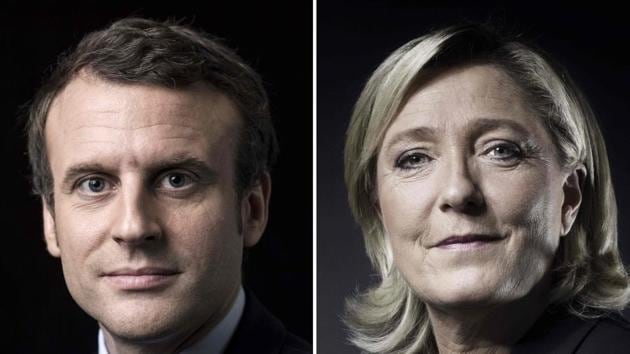 This combination of pictures made on April 23, 2017 shows French presidential election candidate Emmanuel Macron (L) and French presidential election candidate for the far-right Front National (FN) party Marine Le Pen posing in Paris. (AFP File) This combination of pictures made on April 23, 2017 shows French presidential election candidate Emmanuel Macron (L) and French presidential election candidate for the far-right Front National (FN) party Marine Le Pen posing in Paris. (AFP File)