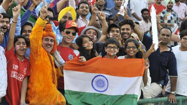 Cricket fans during an Indian Premier League (IPL) 2017 T20 match between Kings X1 Punjab and Gujarat lions at PCA stadium in Mohali, Punjab, on Sunday. (Ravi Kumar/HT Photo) Cricket fans during an Indian Premier League (IPL) 2017 T20 match between Kings X1 Punjab and Gujarat lions at PCA stadium in Mohali, Punjab, on Sunday. (Ravi Kumar/HT Photo)