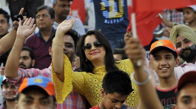 Cricket fans during an Indian Premier League (IPL) 2017 T20 match between Kings X1 Punjab and Gujarat lions at PCA stadium in Mohali, Punjab, on Sunday. (Ravi Kumar/HT Photo) Cricket fans during an Indian Premier League (IPL) 2017 T20 match between Kings X1 Punjab and Gujarat lions at PCA stadium in Mohali, Punjab, on Sunday. (Ravi Kumar/HT Photo)