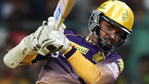 Bengaluru : Kolkata Knight Riders Sunil Narine plays a shot during their IPL 2017 match against Royal Challengers Bangalore.(PTI)