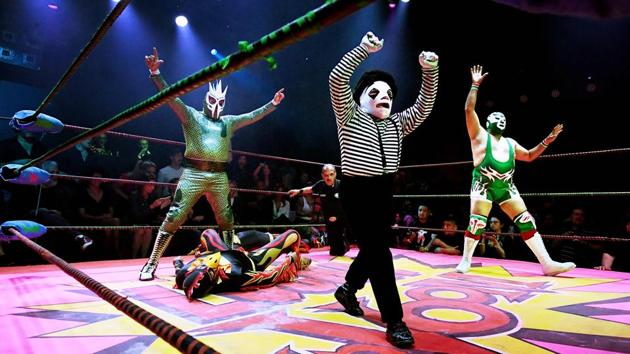 Nacho Libre wrestler Li'l Mime, who is dressed as a Frenchman performs during a special Cinco de Mayo show by the Lucha Vavoom ensemble in Los Angeles. Cinco de Mayo commemorates the Mexican Army's unexpected victory over French forces in 1862. In the US the festival is a celebration of Mexican-American culture. (Mark Ralston/AFP)