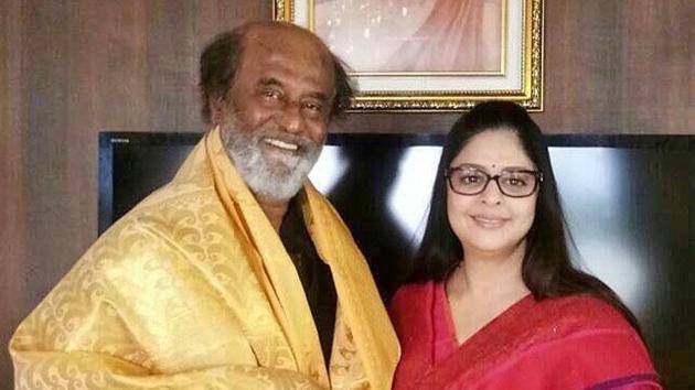 Nagma met Rajinikanth on Sunday. (Twitter) Nagma met Rajinikanth on Sunday. (Twitter)