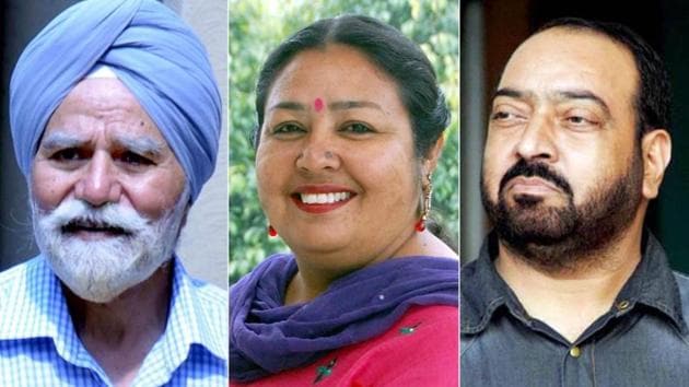 (From left) Jatinder Brar, Anita Devgan and Kewal Dhaliwal.(HT Photos)