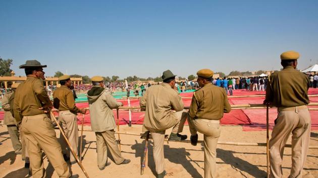 Policemen were allegedly dancing , showering notes on the SHO in a Rajasthan police station. (Representative image) Policemen were allegedly dancing , showering notes on the SHO in a Rajasthan police station. (Representative image)