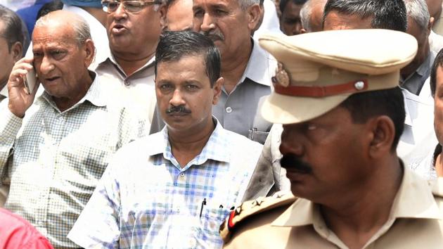 Aam Aadmi Party on Monday said Arvind Kejriwal will not step down as Delhi chief minister denying charges of corruption levelled against him by sacked minister Kapil Mishra. (Sonu Mehta/HT PHOTO) Aam Aadmi Party on Monday said Arvind Kejriwal will not step down as Delhi chief minister denying charges of corruption levelled against him by sacked minister Kapil Mishra. (Sonu Mehta/HT PHOTO)