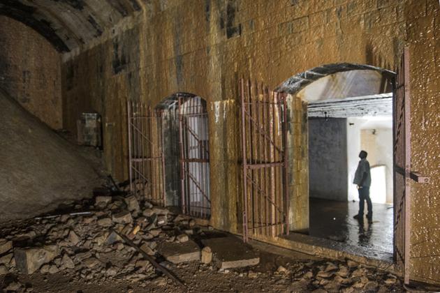 The bunker, presumed to be a war room, was discovered by state officials on August 12 after demolishing a temporary wall blocking the entrance. (HT FILE) The bunker, presumed to be a war room, was discovered by state officials on August 12 after demolishing a temporary wall blocking the entrance. (HT FILE)