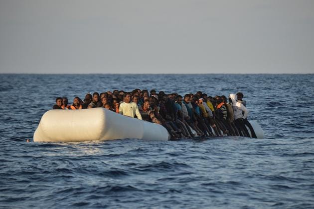 The number of people leaving Libya in the hope of starting a new life in Europe is up nearly 50% this year compared with the opening months of 2016. (AFP file/ representational image only) The number of people leaving Libya in the hope of starting a new life in Europe is up nearly 50% this year compared with the opening months of 2016. (AFP file/ representational image only)