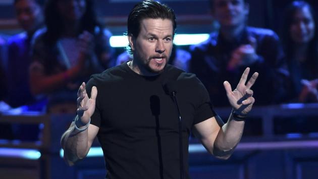 Mark Wahlberg introduces a clip from Transformers at the awards ceremony. (AP) Mark Wahlberg introduces a clip from Transformers at the awards ceremony. (AP)