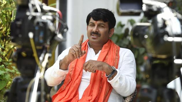 Delhi BJP chief Manoj Tiwari today asked CM Kejriwal to either resign or go to jail after Kapil Mishra hurled corruption charges against him. (Arvind Yadav/HT PHOTO) Delhi BJP chief Manoj Tiwari today asked CM Kejriwal to either resign or go to jail after Kapil Mishra hurled corruption charges against him. (Arvind Yadav/HT PHOTO)