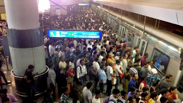 The money saved by the Delhi Metro Rail Corporation is largely used in clearing the debt of Rs 45,000 crore (Ankit Kumar/HT Photo) The money saved by the Delhi Metro Rail Corporation is largely used in clearing the debt of Rs 45,000 crore (Ankit Kumar/HT Photo)