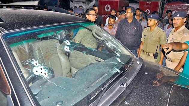 Motorcycle-borne assailants intercepted Dhanbad’s former deputy mayor Neeraj Singh’s SUV on March 21 and opened fire.(Bijay/HT File Photo)