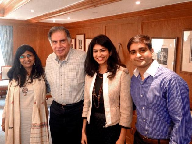 Rohan Bhargava (R) and wife Swati pose with Ratan Tata, who has invested in CashKaro. The company is the country’s single largest cashback site. (Twittersingle) Rohan Bhargava (R) and wife Swati pose with Ratan Tata, who has invested in CashKaro. The company is the country’s single largest cashback site. (Twittersingle)