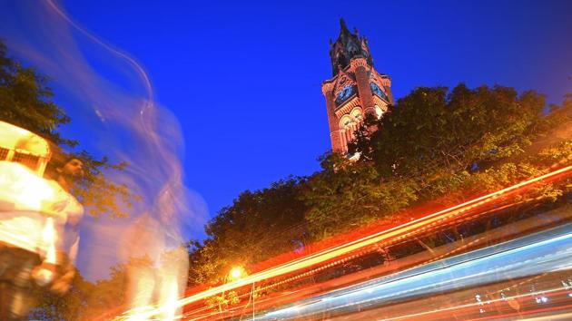 The Rajabai Clock Tower at the Mumbai University’s Fort campus has been ticking since 1878. (Pratik Chorge/HT Photo)