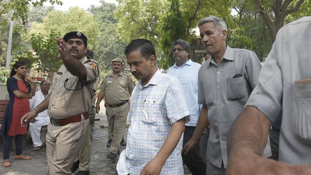 One complaint is against Arvind Kejriwal allegedly taking bribe of Rs 2 crore from Satyender Jain, officials said.(Sonu Mehta/HT Photo)