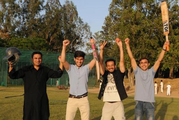 Students from Afghanistan at cricket ground of Panjab University, Chandigarh on Monday.(Anil Dayal//HT) Students from Afghanistan at cricket ground of Panjab University, Chandigarh on Monday.(Anil Dayal//HT)