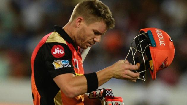 Sunrisers Hyderabad captain David Warner walks back to the pavilion during the 2017 Indian Premier League (IPL) Twenty20 match vs Mumbai Indians at the Rajiv Gandhi International Cricket Stadium in Hyderabad on May 8, 2017. (AFP) Sunrisers Hyderabad captain David Warner walks back to the pavilion during the 2017 Indian Premier League (IPL) Twenty20 match vs Mumbai Indians at the Rajiv Gandhi International Cricket Stadium in Hyderabad on May 8, 2017. (AFP)