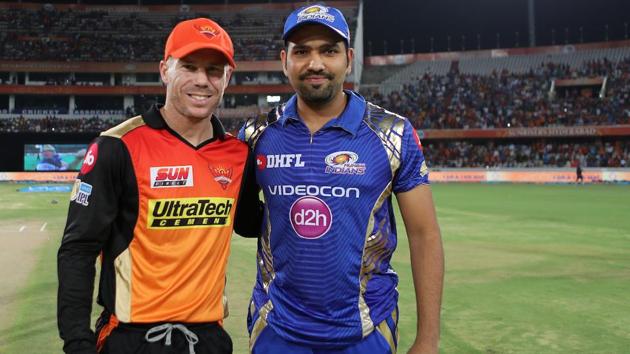 Mumbai Indians captain Rohit Sharma (R) won the toss and opted to bat against Sunrisers Hyderabad. (BCCI)