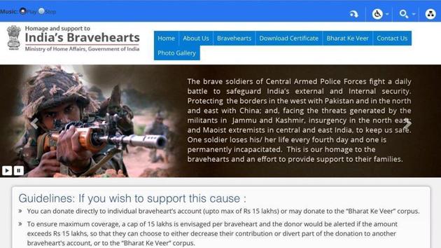Guidelines on the bharatkeveer.gov.in website. (Rajnath Singh/Twitter) Guidelines on the bharatkeveer.gov.in website. (Rajnath Singh/Twitter)