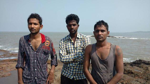 The men were drinking in the rocky portion of the beach, claimed one of the lifeguards who rescued them. (HT) The men were drinking in the rocky portion of the beach, claimed one of the lifeguards who rescued them. (HT)