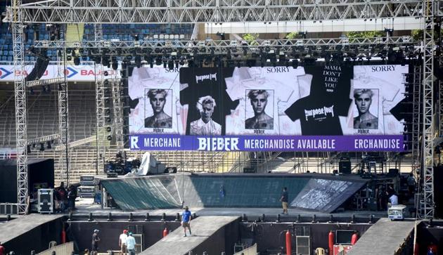 The stage where Justin Bieber will perform. (Bachchan Kumar) The stage where Justin Bieber will perform. (Bachchan Kumar)