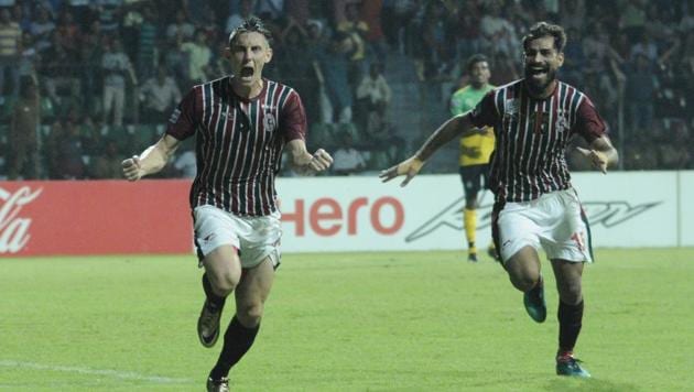 Mohun Bagan earned a 3-2 victory over Shillong Lajong in the Federation Cup in Cuttack on Wednesday. (Samir Jana/HT Photo) Mohun Bagan earned a 3-2 victory over Shillong Lajong in the Federation Cup in Cuttack on Wednesday. (Samir Jana/HT Photo)