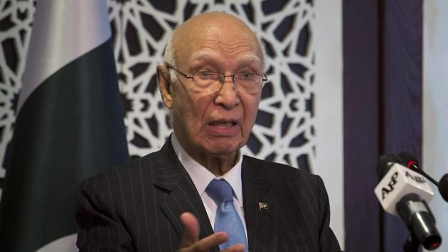 Pakistan's adviser on foreign affairs Sartaj Aziz. (AP Photo) Pakistan's adviser on foreign affairs Sartaj Aziz. (AP Photo)