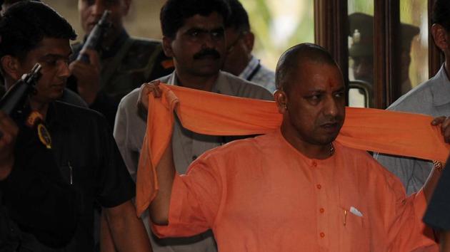 Uttar Pradesh chief minister Yogi Adityanath going to attend a cabinet meeting in Lucknow. (Subhankar Chakraborty/HT Photo) Uttar Pradesh chief minister Yogi Adityanath going to attend a cabinet meeting in Lucknow. (Subhankar Chakraborty/HT Photo)