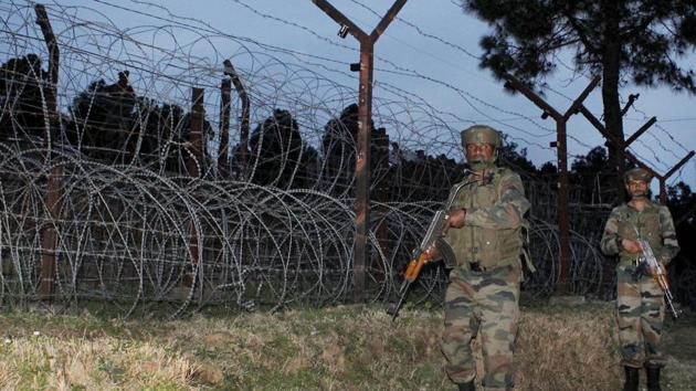 Indian Army jawans patrolling at the Line of Control in Poonch district of Jammu and Kashmir on Wednesday. (PTI Photo) Indian Army jawans patrolling at the Line of Control in Poonch district of Jammu and Kashmir on Wednesday. (PTI Photo)
