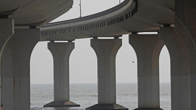 The bridge was opened in 2009. (Satyabrata Tripathy/HT PHOTO)