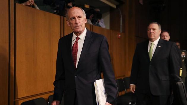 Director of US National Intelligence Dan Coats (L) and Central Intelligence Agency director Mike Pompeo arrive before testifying to the Senate Intelligence Committee in Washington, DC on Thursday. (AFP Photo) Director of US National Intelligence Dan Coats (L) and Central Intelligence Agency director Mike Pompeo arrive before testifying to the Senate Intelligence Committee in Washington, DC on Thursday. (AFP Photo)
