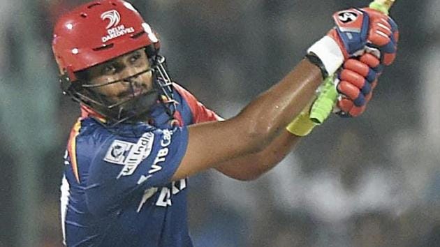 Delhi Daredevils batsman Shreyas Iyer plays a shot during their IPL 2017 match against Gujarat Lions.(PTI)