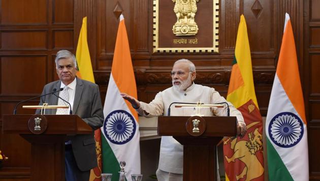 Prime Minister Narendra Modi with his Sri Lankan counterpart Ranil Wickremesinghe during the latter’s visit to New Delhi. (PTI File) Prime Minister Narendra Modi with his Sri Lankan counterpart Ranil Wickremesinghe during the latter’s visit to New Delhi. (PTI File)