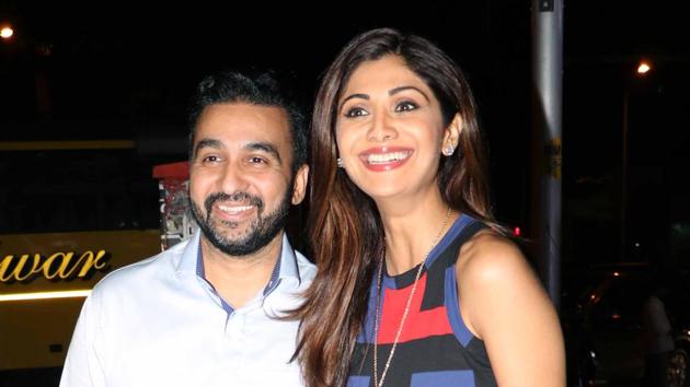 Shilpa Shetty with Raj Kundra.(HT File)