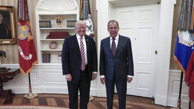 US President Donald Trump (L) with Russian foreign minister Sergei Lavrov at the White House in Washington, DC on Wednesday. (AFP Photo) US President Donald Trump (L) with Russian foreign minister Sergei Lavrov at the White House in Washington, DC on Wednesday. (AFP Photo)