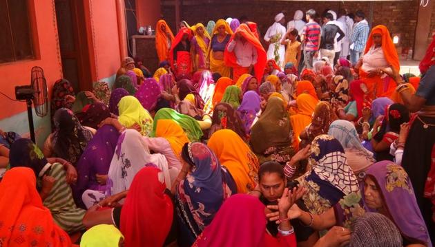 Women mourn at a victim’s house in Sewar, Bharatpur, on Friday. (HT PHOTO) Women mourn at a victim’s house in Sewar, Bharatpur, on Friday. (HT PHOTO)