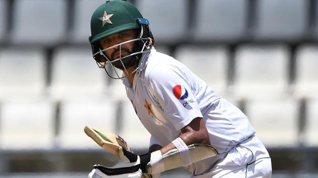 Azhar Ali of Pakistan hits a shot on Day 2 of their third Test against the West Indies at the Windsor Park Stadium in Roseau, Dominica. (AFP) Azhar Ali of Pakistan hits a shot on Day 2 of their third Test against the West Indies at the Windsor Park Stadium in Roseau, Dominica. (AFP)