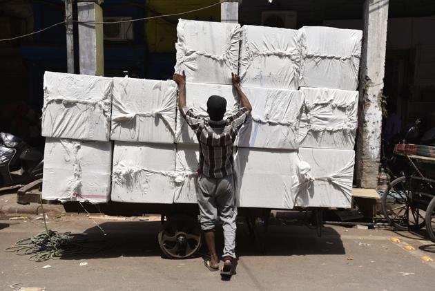 Sadar Bazaar that offers buyer everything from toys, imitation jewellery and trinkets, clothes, shoes, electronic items to lip-smacking sweets, these markets have long been the windows to local culture and markers of history. (Burhaan Kinu/HT PHOTO)