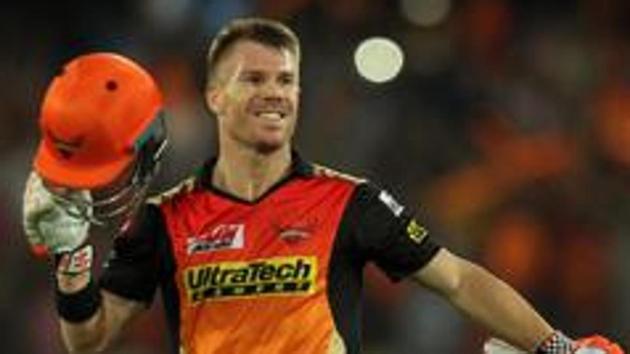 David Warner will hold the key to Sunrisers Hyderabad’s playoff chances when the defending champions lock horns against Gujarat Lions in an IPL 2017 encounter at Kanpur.(BCCI)
