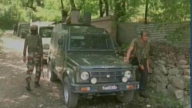 Militants fired at a team of security forces in Tral in Kashmir. (ANI Twitter) Militants fired at a team of security forces in Tral in Kashmir. (ANI Twitter)