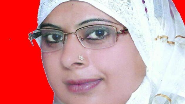 Shaheen, deceased SP candidate Naseema’s daughter, who is contesting in the Maujpur bypolls on Sunday. Shaheen, deceased SP candidate Naseema’s daughter, who is contesting in the Maujpur bypolls on Sunday.