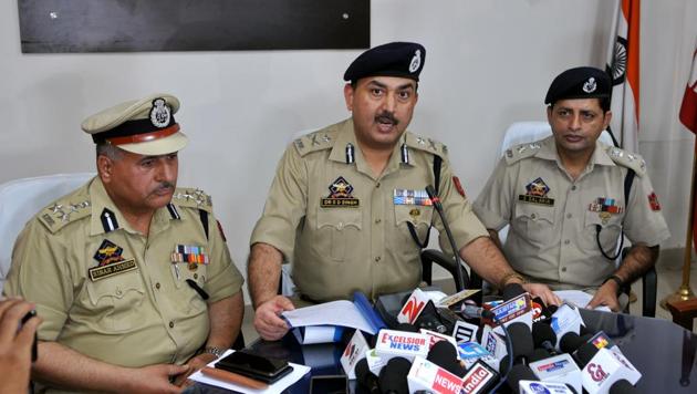 Jammu IG SD Jamwal addressing a press conference, in Jammu on May 13. (Nitin Kanotra/ HT Photo) Jammu IG SD Jamwal addressing a press conference, in Jammu on May 13. (Nitin Kanotra/ HT Photo)