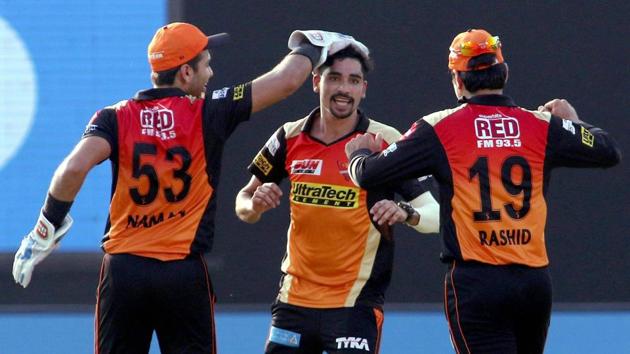 Mohammed Siraj (C) picked four wickets for Sunrisers Hyderabad against Gujarat Lions in their Indian Premier League (IPL) 2017 match in Kanpur on Saturday. (PTI) Mohammed Siraj (C) picked four wickets for Sunrisers Hyderabad against Gujarat Lions in their Indian Premier League (IPL) 2017 match in Kanpur on Saturday. (PTI)